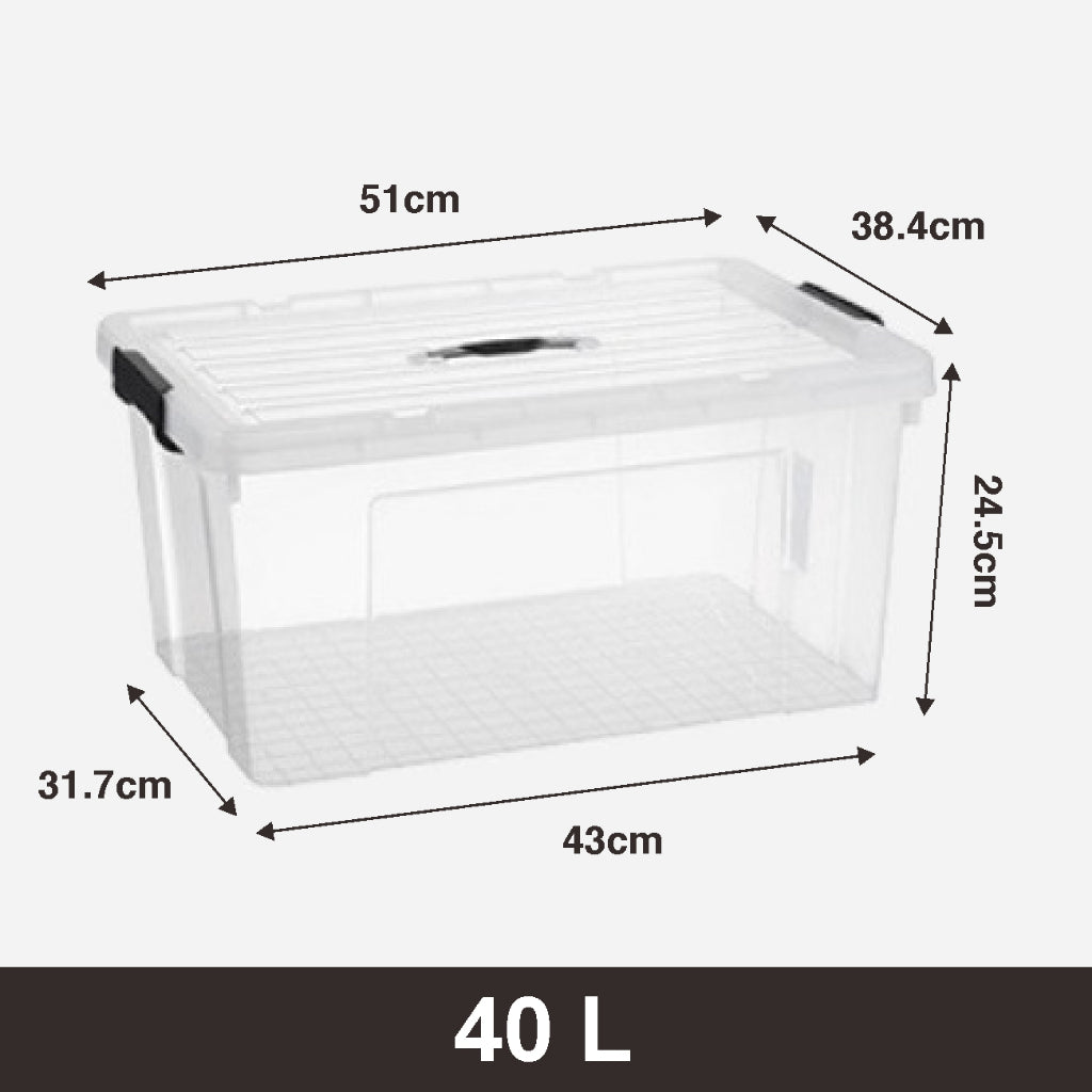 Koala Home Transparent Storage Box Organizer Stackable Container Waterproof 15L/40L/55L/80L/105L