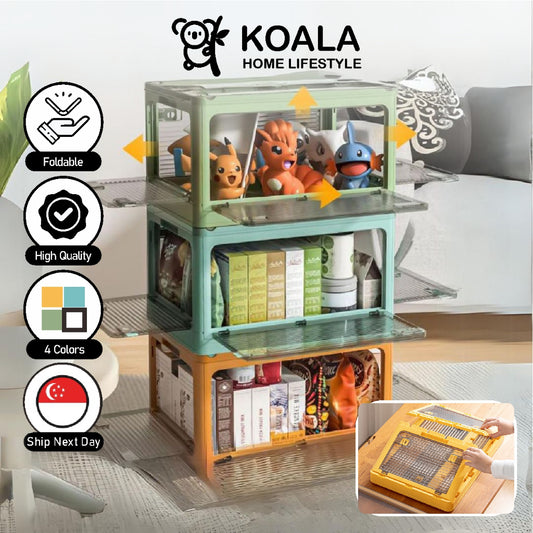 Koala Home Transparent Foldable Storage Stackable Box Drawer Home Cabinet Wardrobe Storage Toy Clothing Organizer Boxe