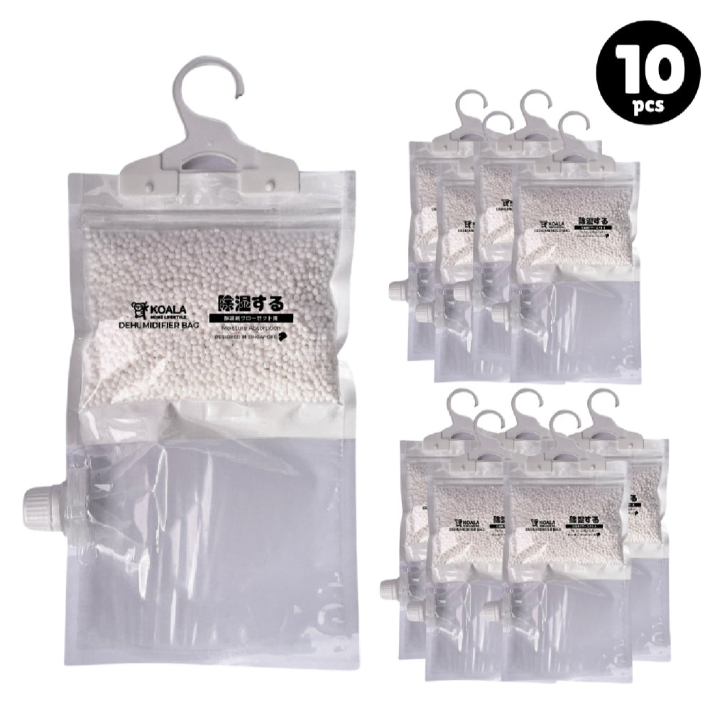 Koala Home Dehumidifier Bag Hanging Closet Drawer Pack / REFILLABLE/ Hanging Wardrobe Dehumidifier Moisture Absorber