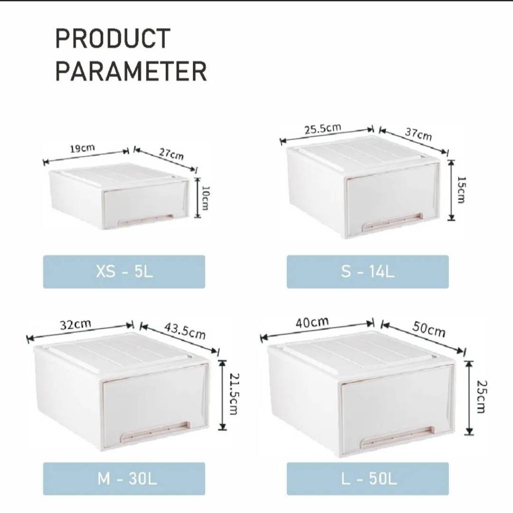 Koala Home Storage Drawers Box Stackable Storage Chest Drawers Box Transparent Plastic Organizer / Container