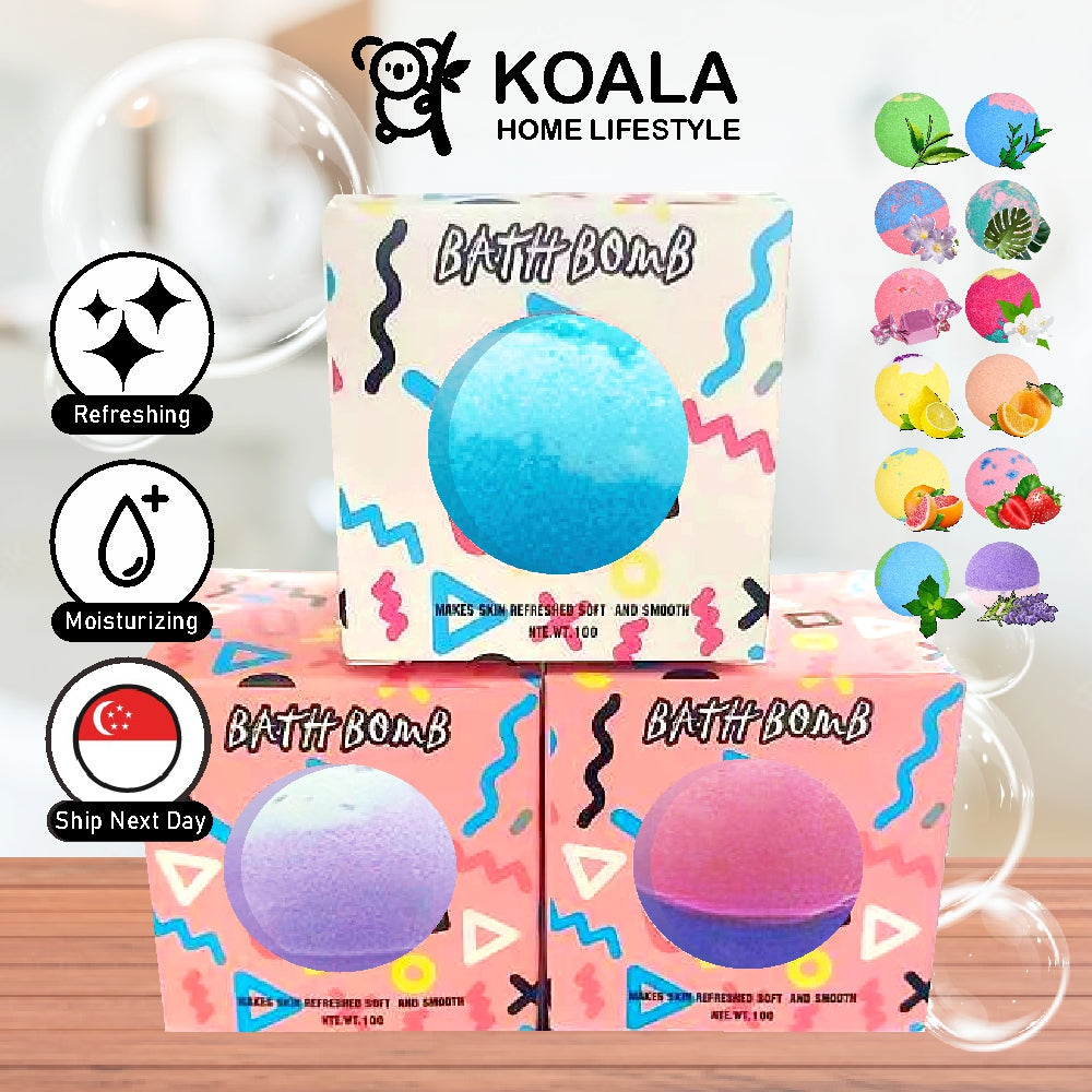 Koala Home Bath Bomb Ball 12 Kinds of Fragrance 100g Bubble Bathtub Bathroom Bath Natural Non-Toxic Gift Box