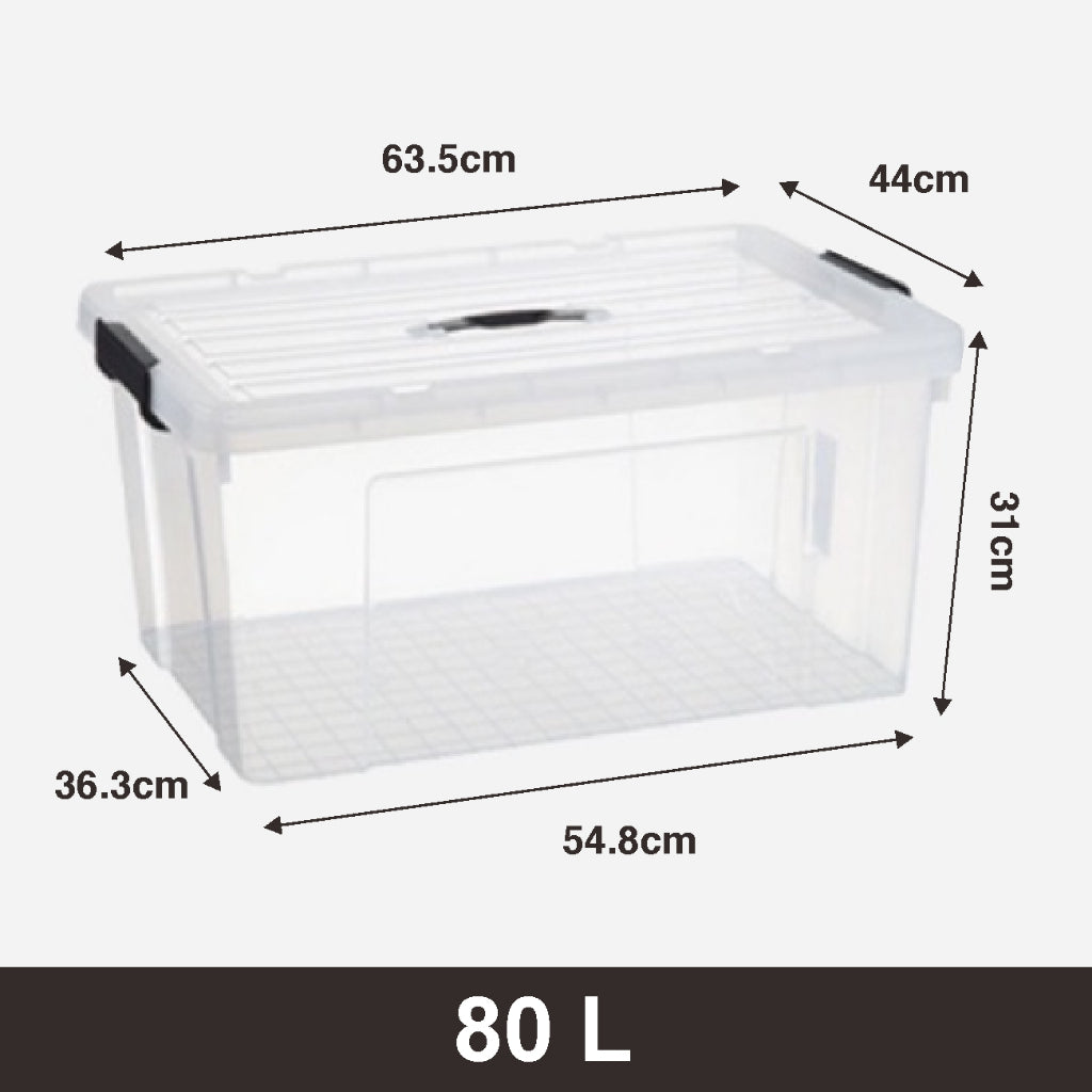 Koala Home Transparent Storage Box Organizer Stackable Container Waterproof 15L/40L/55L/80L/105L