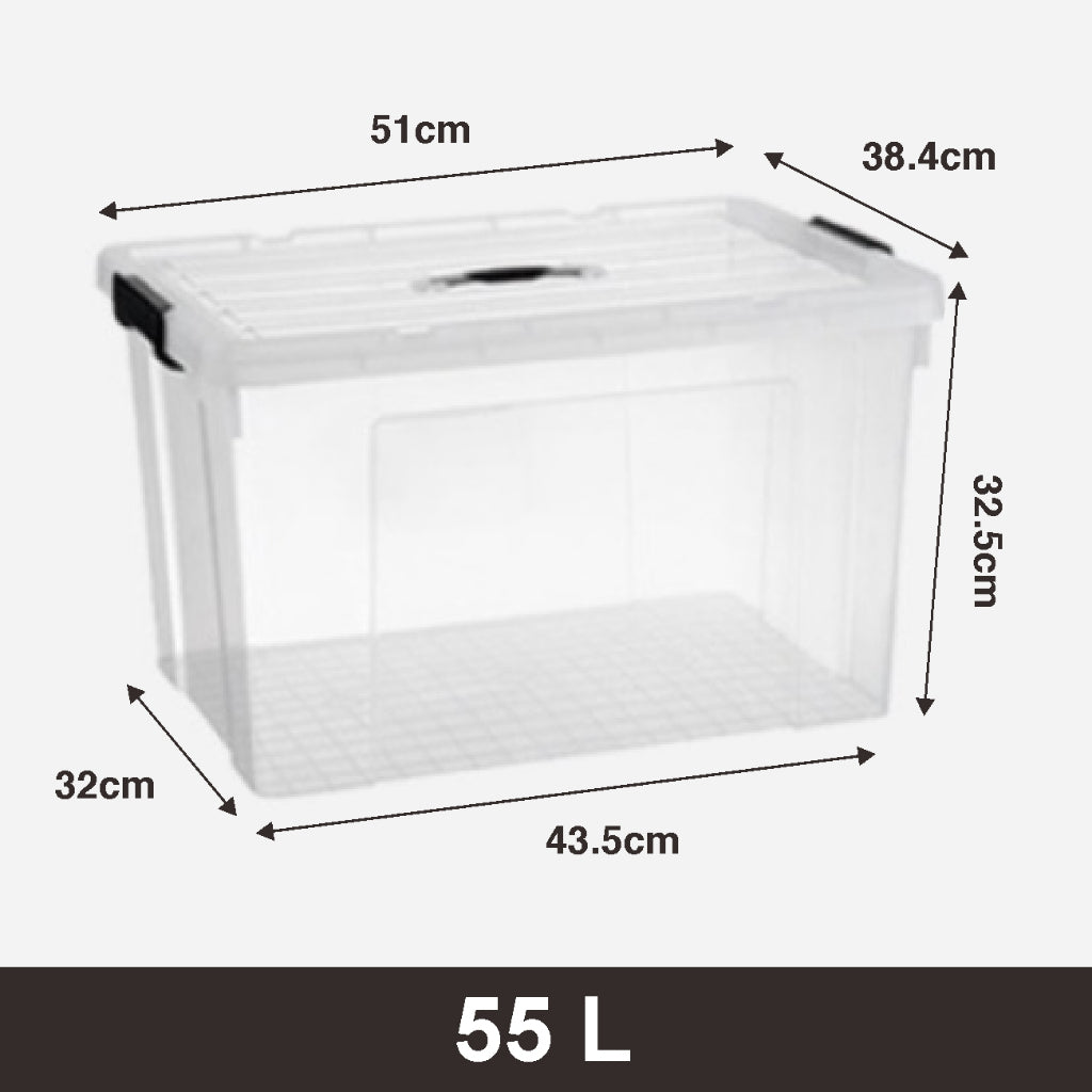 Koala Home Transparent Storage Box Organizer Stackable Container Waterproof 15L/40L/55L/80L/105L