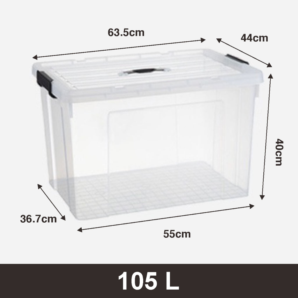 Koala Home Transparent Storage Box Organizer Stackable Container Waterproof 15L/40L/55L/80L/105L