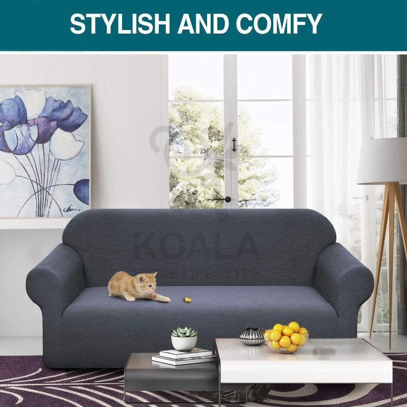 Koala Home Sofa Covers 1/2/3/4 Seater Sofa Cover Protector L Shape Sofa Stretch Velvet Sofa Cover