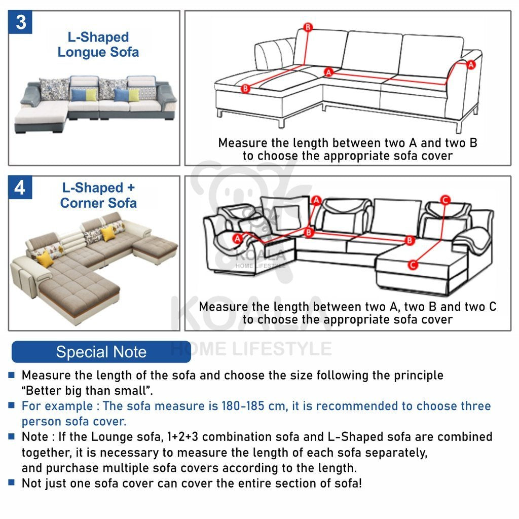 Koala Home Sofa Covers 1/2/3/4 Seater Sofa Cover Protector L Shape Sofa Stretch Velvet Sofa Cover