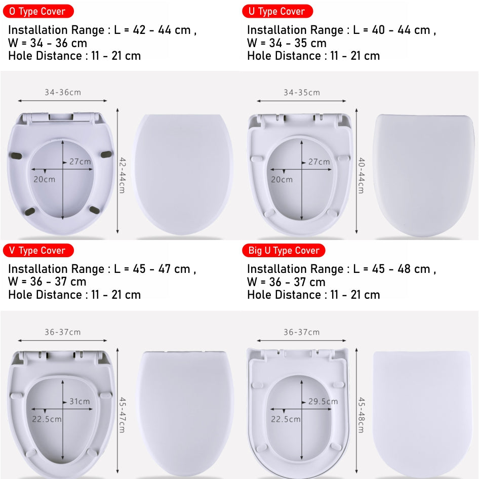 Koala Home Toilet Seat Cover/Toilet Bowl Cover/ Durable Thick Sturdy/Easy Installation/Quick Release