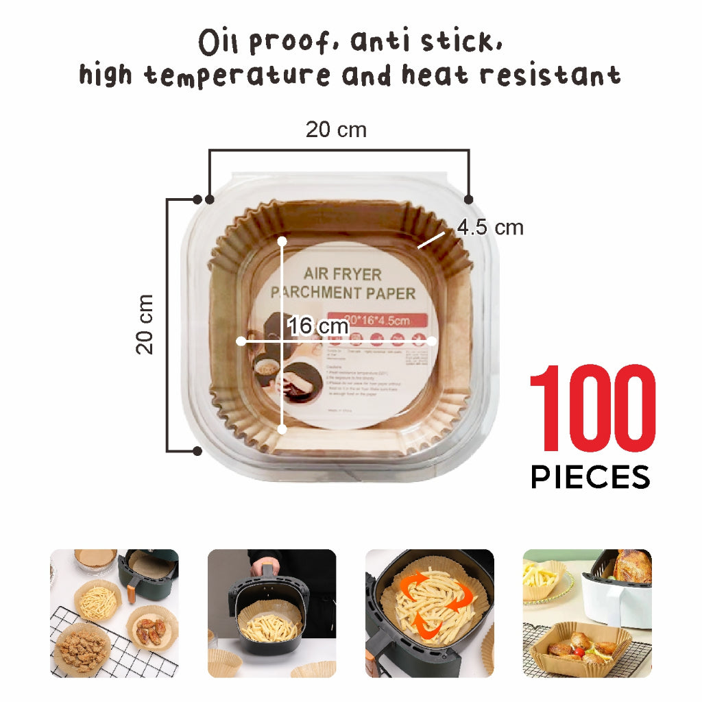 Koala Home Air Fryer Paper Disposable Oilproof Liners Non-Stick Parchment  Steamer Oven Baking  100pcs / 50Pcs