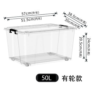 Koala Home Transparent Storage Box Organizer Stackable Container Waterproof With Wheels 15L/42L/47L/68L/92L/103L