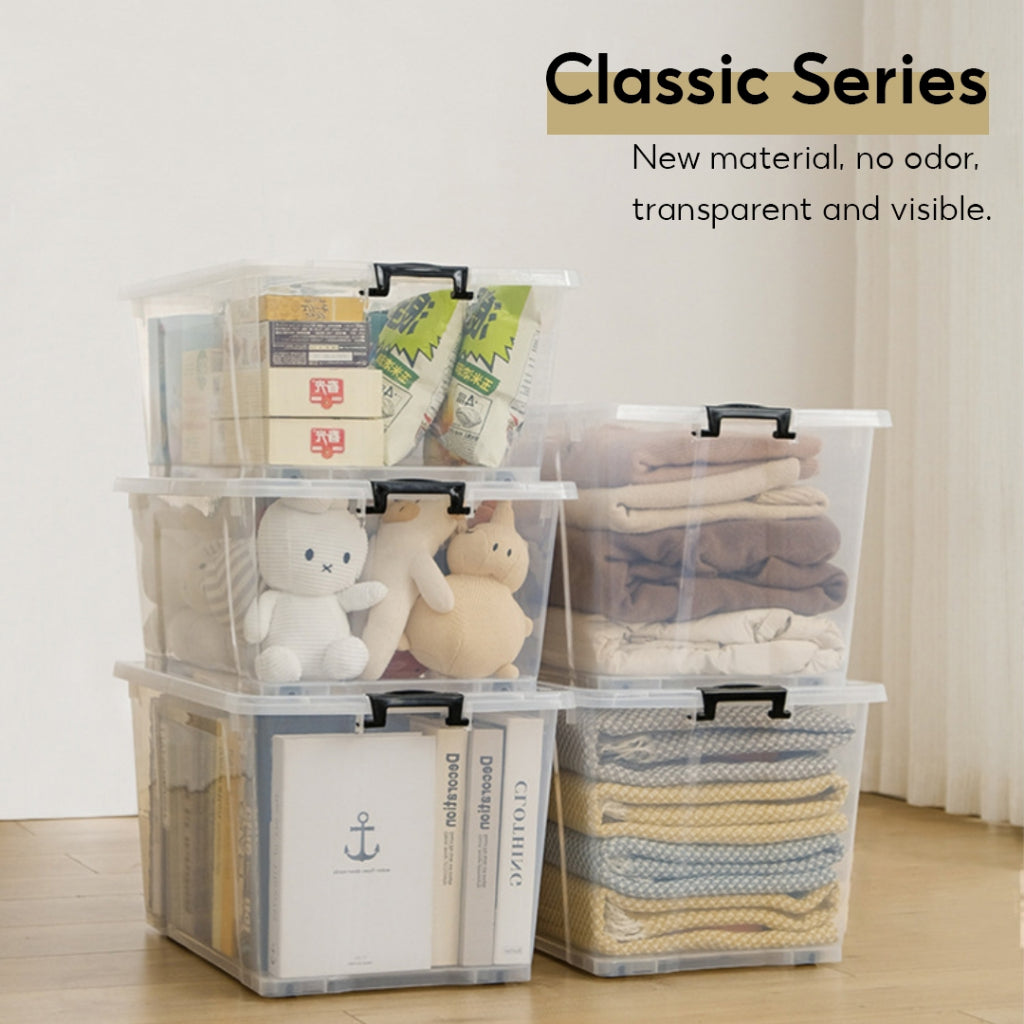 Koala Home Transparent Storage Box Organizer Stackable Container Waterproof With Wheels 15L/42L/47L/68L/92L/103L