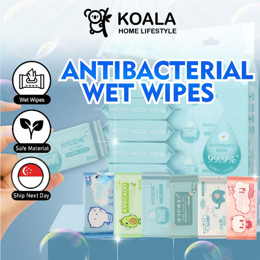 Koala Home 8 Packet Mini Baby Wet Wipes/Wet Tissue/Portable Wet Wipes/99.9% Bacteriostatic Rate/Travel/Outdoor/Hygiene