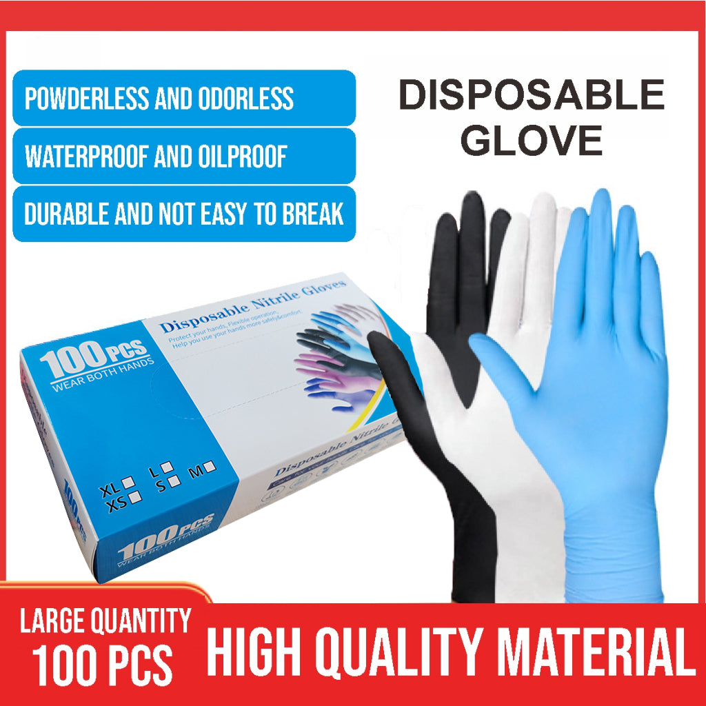 Koala Home Disposable Nitrile Gloves latex gloves Quality Powder-Free Waterproof and Oil-Resistant 100 Pce/Box