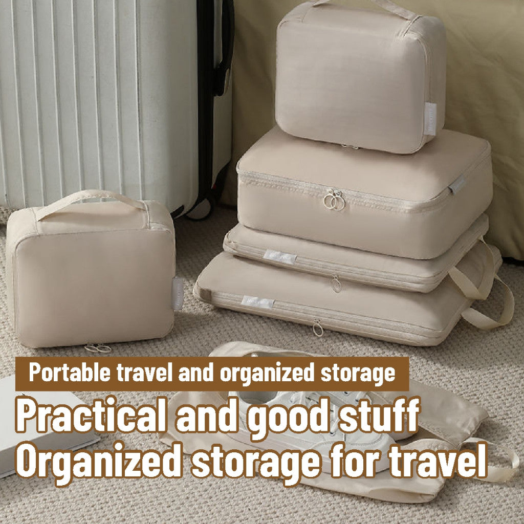 Koala Home Travel Organiser Set Suitcases Compression Storage Bags Packing Cubes Clothes Luggage Waterproof 6PCS