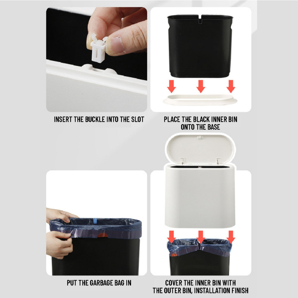 Koala Home Rubbish Bin-for Bathroom/Toilet/Kitchen/Living Room Slim Gap Trash Can Waste Bin Dustbin Trash Bin