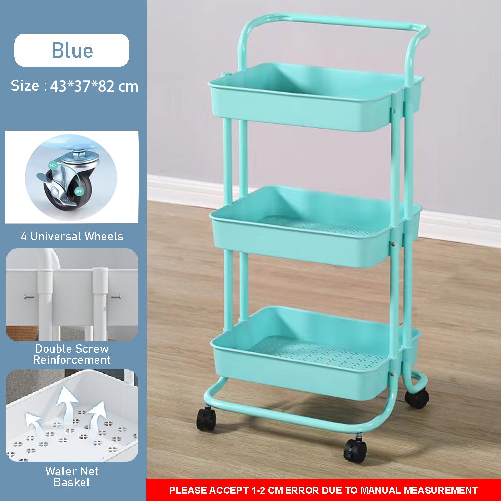 Koala Home Foldable Trolley Rack/Trolley Shelf/Kitchen Shelf Movable Storage Cart Organizer Free installation