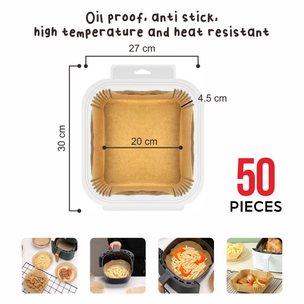 Koala Home Air Fryer Paper Disposable Oilproof Liners Non-Stick Parchment  Steamer Oven Baking  100pcs / 50Pcs