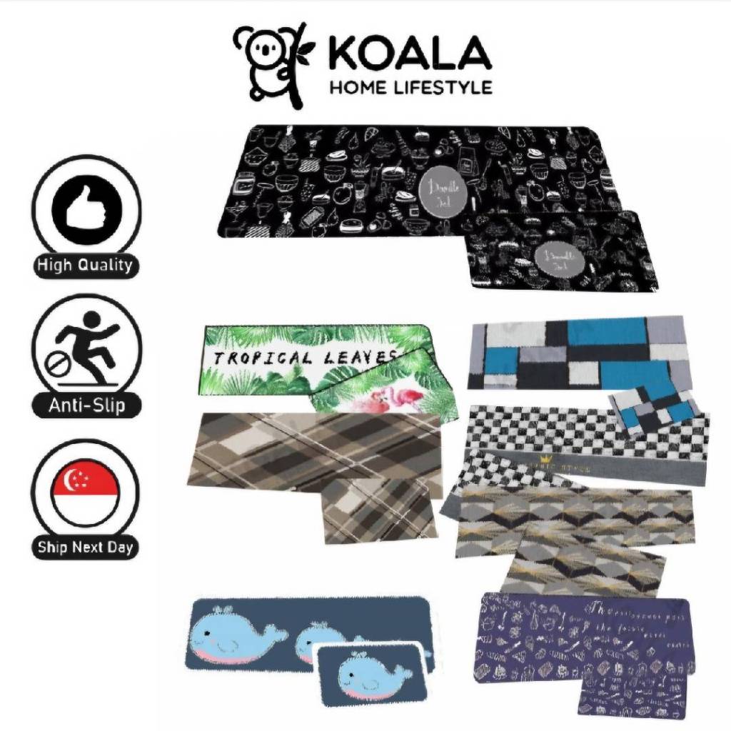 Koala Home Anti Slip Floor Mat Cartoon Geometric Nordic Carpet Bathroom/Living Room/ Kitchen/Door Mat