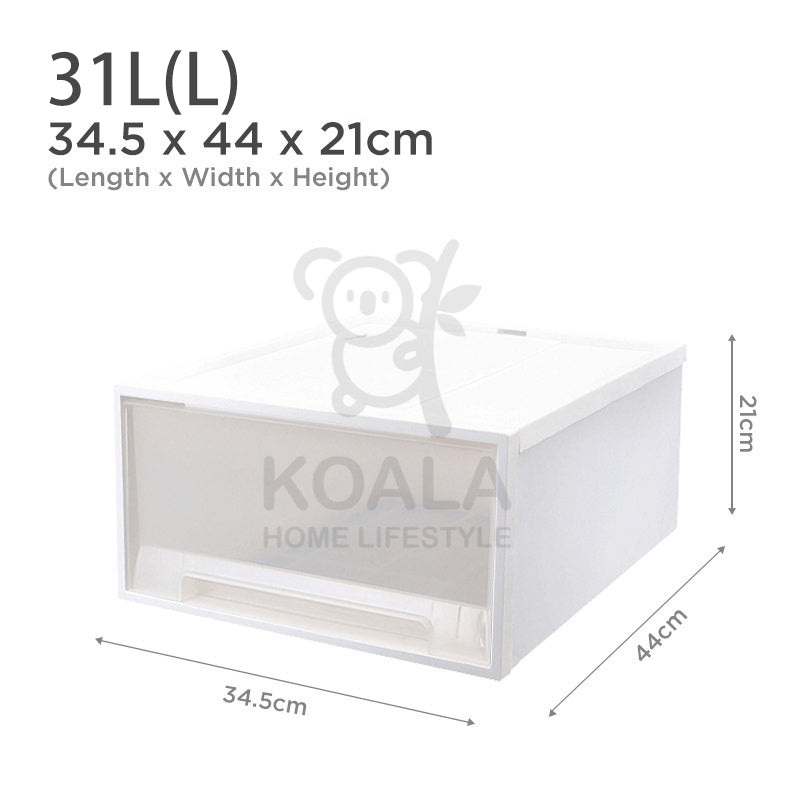 Koala Home Storage Drawers Box Stackable Storage Chest Drawers Box Transparent Plastic Organizer / Container