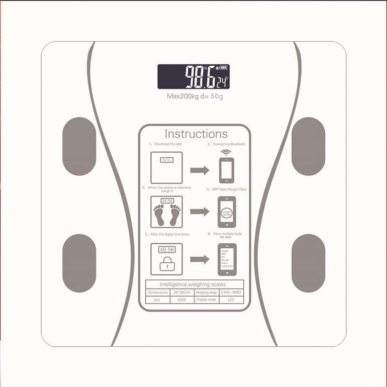 Koala Home Weighing Scale Digital Body  Scale Scale Weight Scale LCD Display Tempered Glass Weigh Electronic