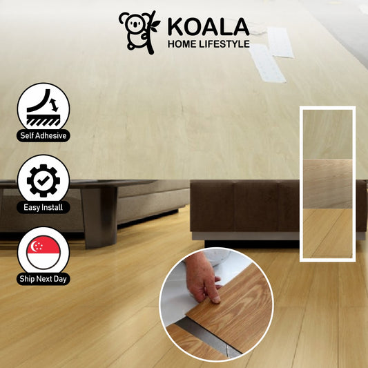 Koala Home Clearance Vinyl Flooring PVC Sticker Waterproof Self Adhesive Wooden Design DIY Flooring Tiles