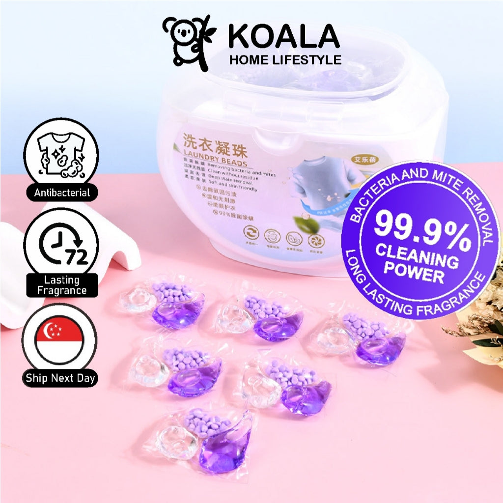 Koala Home Laundry Capsules/Laundry Beads/Detergent Liquid Capsules Softener/99% antibacterial 50 Pods 3-in-1