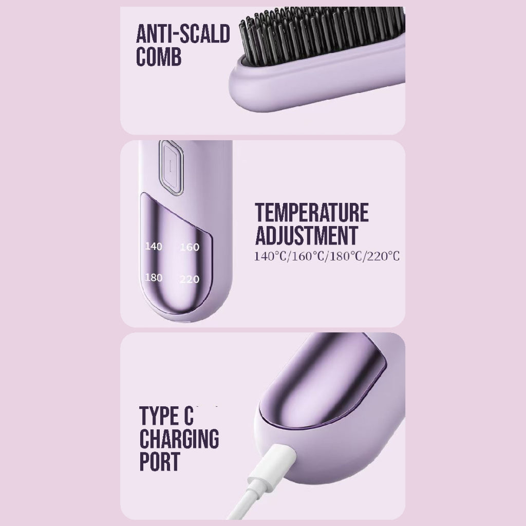 Koala Home Mini Hair Straightener Hair Straightener Comb Curler Wireless Hair Straightener Negative Ion Wireless
