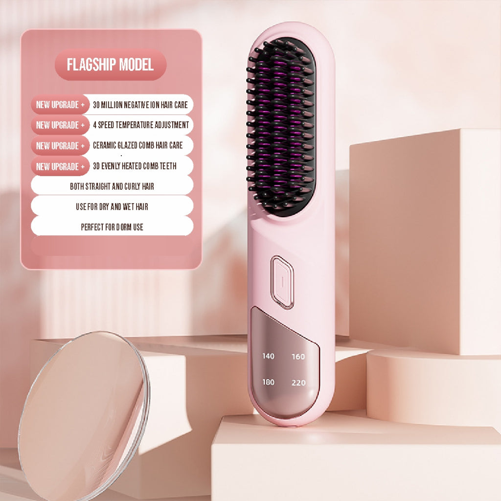 Koala Home Mini Hair Straightener Hair Straightener Comb Curler Wireless Hair Straightener Negative Ion Wireless