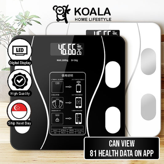 Koala Home Weighing Scale Digital Body  Scale Scale Weight Scale LCD Display Tempered Glass Weigh Electronic