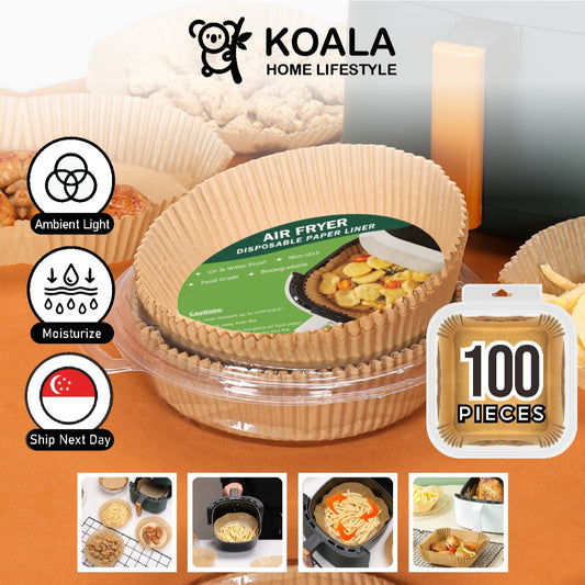 Koala Home Air Fryer Paper Disposable Oilproof Liners Non-Stick Parchment  Steamer Oven Baking  100pcs / 50Pcs