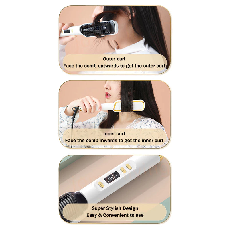 Koala Home Mini Hair Straightener Hair Straightener Comb Curler Wireless Hair Straightener Negative Ion Wireless