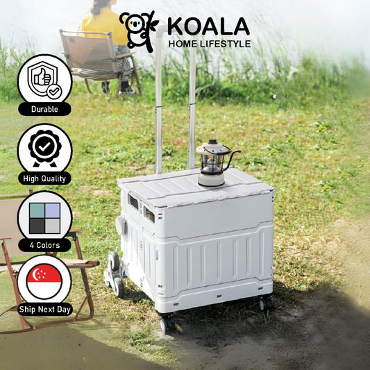 Koala Home Foldable Shopping Large Utility Cart / Foldable Trolley with 360 Wheel Collapsible