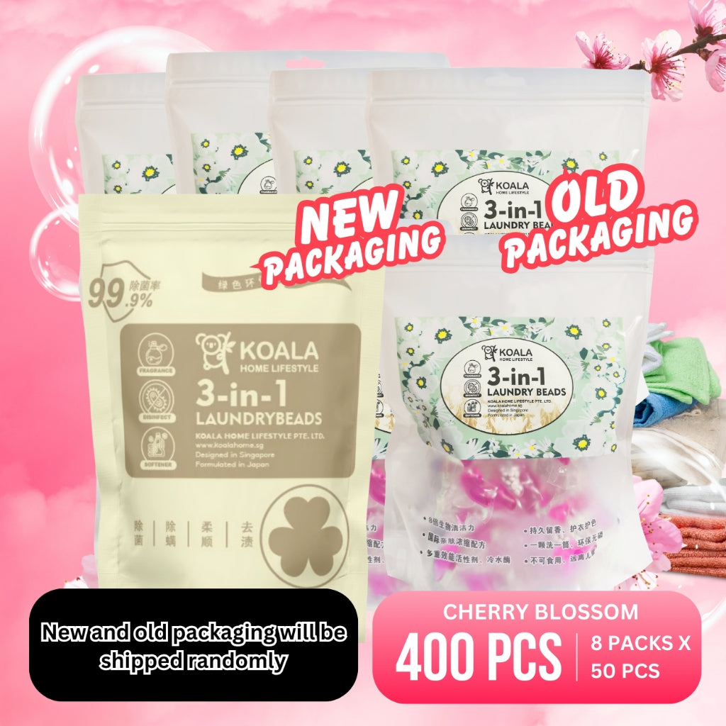 Koala Home Beads Laundry Capsules Detergent Capsules 3 in 1 Fragrance Beads Laundry Capsules 50pcs x 8 Refill Packs