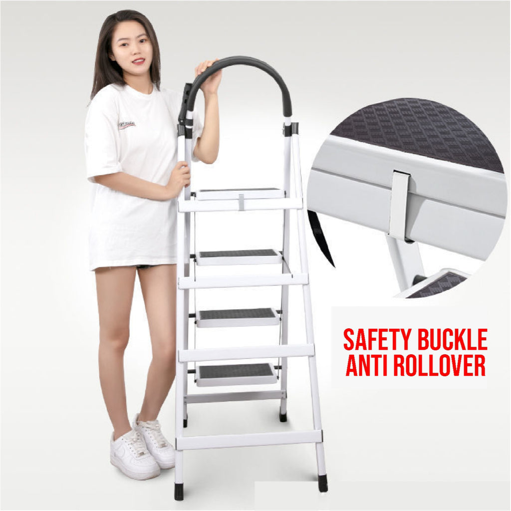 Koala Home Stool Step Foldable Ladder Anti-Slip Carbon Steel Herringbone Ladder Thickened Outdoor Indoor 3-4-5 Step