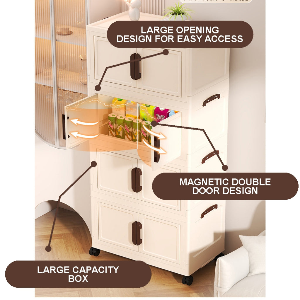 Koala Home Foldable Cabinet Drawer Chest Stackable Storage Drawer Cabinet Wardrobe Home Organizer Folding Storage Box