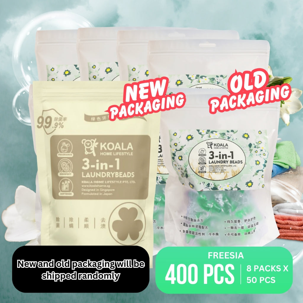 Koala Home Beads Laundry Capsules Detergent Capsules 3 in 1 Fragrance Beads Laundry Capsules 50pcs x 8 Refill Packs