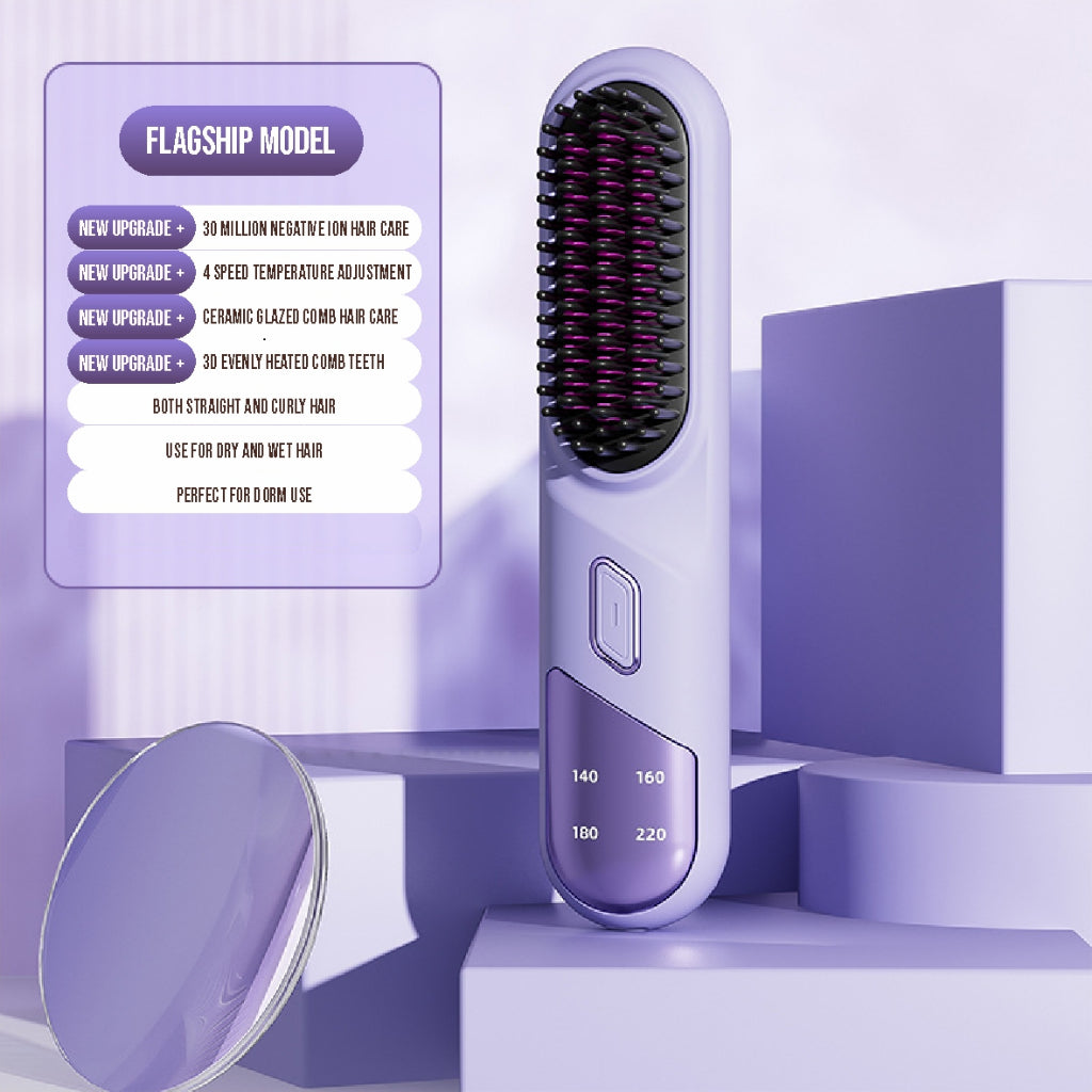 Koala Home Mini Hair Straightener Hair Straightener Comb Curler Wireless Hair Straightener Negative Ion Wireless