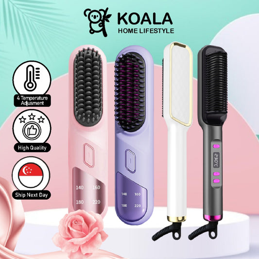 Koala Home Mini Hair Straightener Hair Straightener Comb Curler Wireless Hair Straightener Negative Ion Wireless