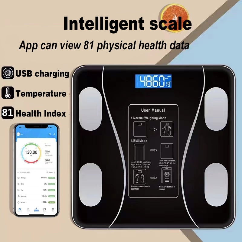 Koala Home Weighing Scale Digital Body  Scale Scale Weight Scale LCD Display Tempered Glass Weigh Electronic