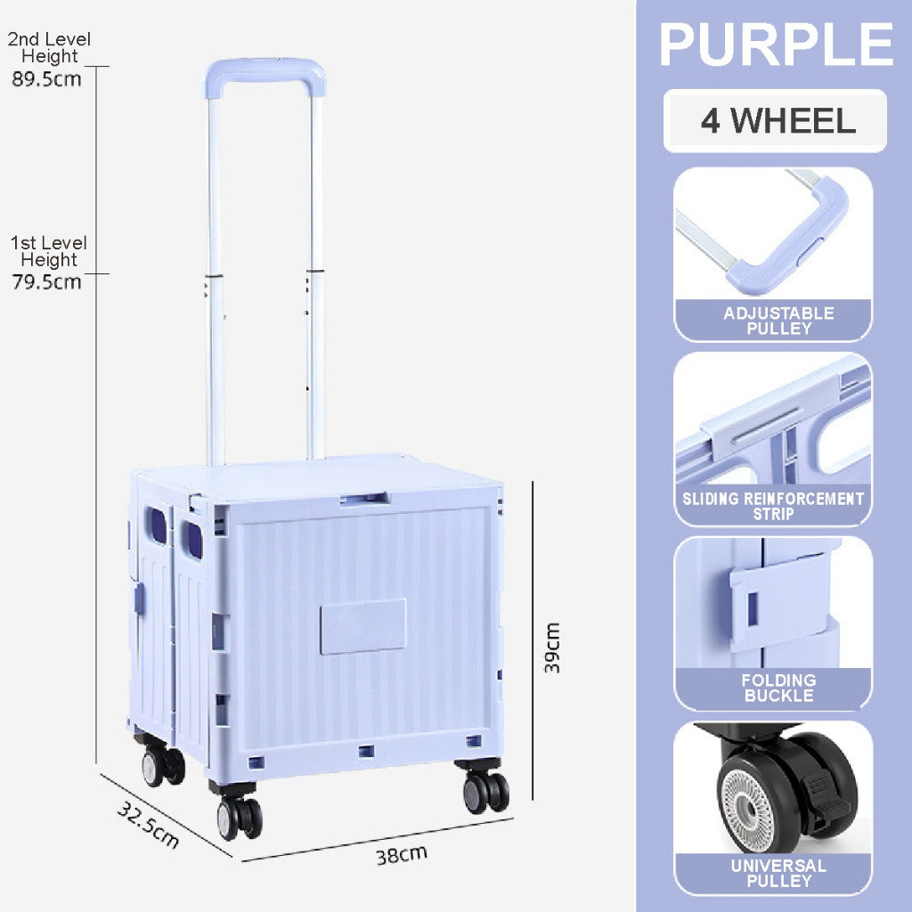 Koala Home Foldable Trolley Foldable Grocery Trolley Shopping Large Utility Cart /with 360 Wheel Collapsible