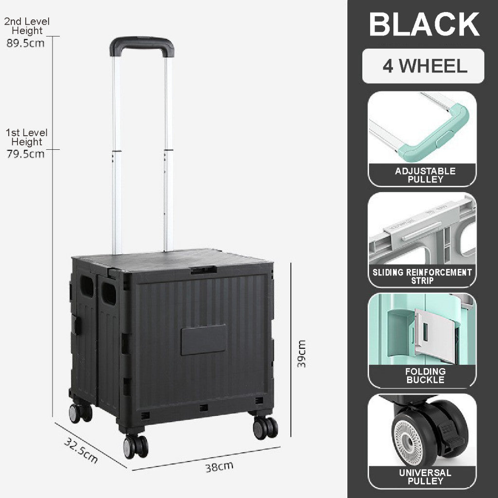 Koala Home Foldable Trolley Foldable Grocery Trolley Shopping Large Utility Cart /with 360 Wheel Collapsible