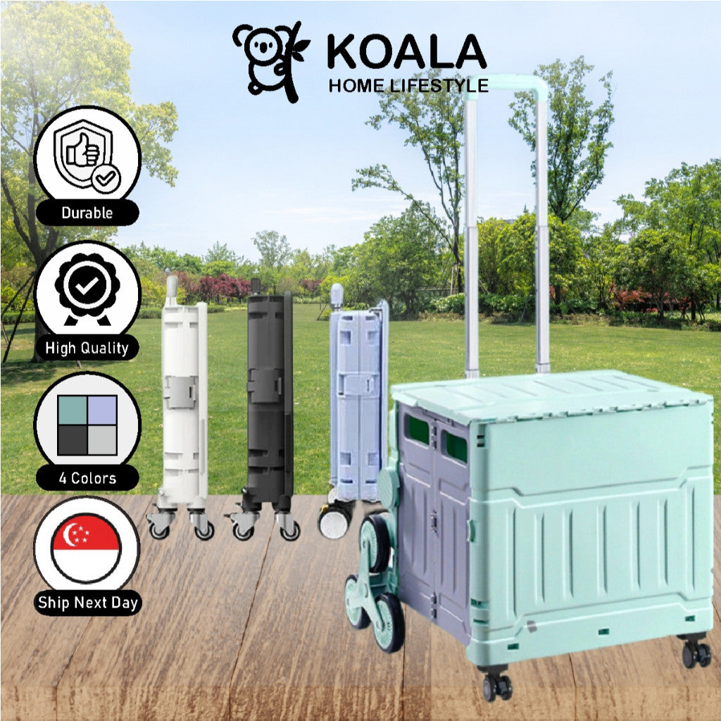 Koala Home Foldable Trolley Foldable Grocery Trolley Shopping Large Utility Cart /with 360 Wheel Collapsible