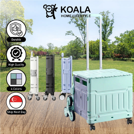 Koala Home Foldable Trolley Foldable Grocery Trolley Shopping Large Utility Cart /with 360 Wheel Collapsible