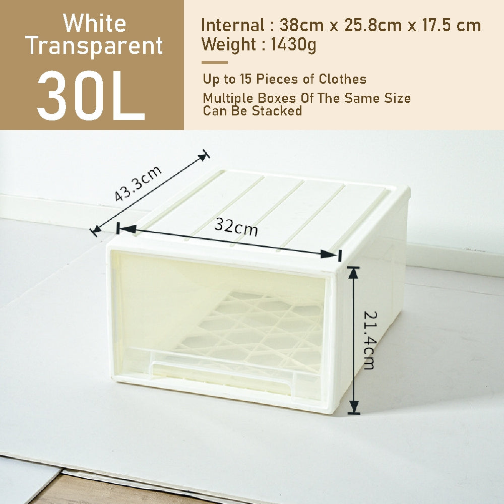 Koala Home Storage Drawers Box Stackable Storage Chest Drawers Box Transparent Plastic Organizer  Container