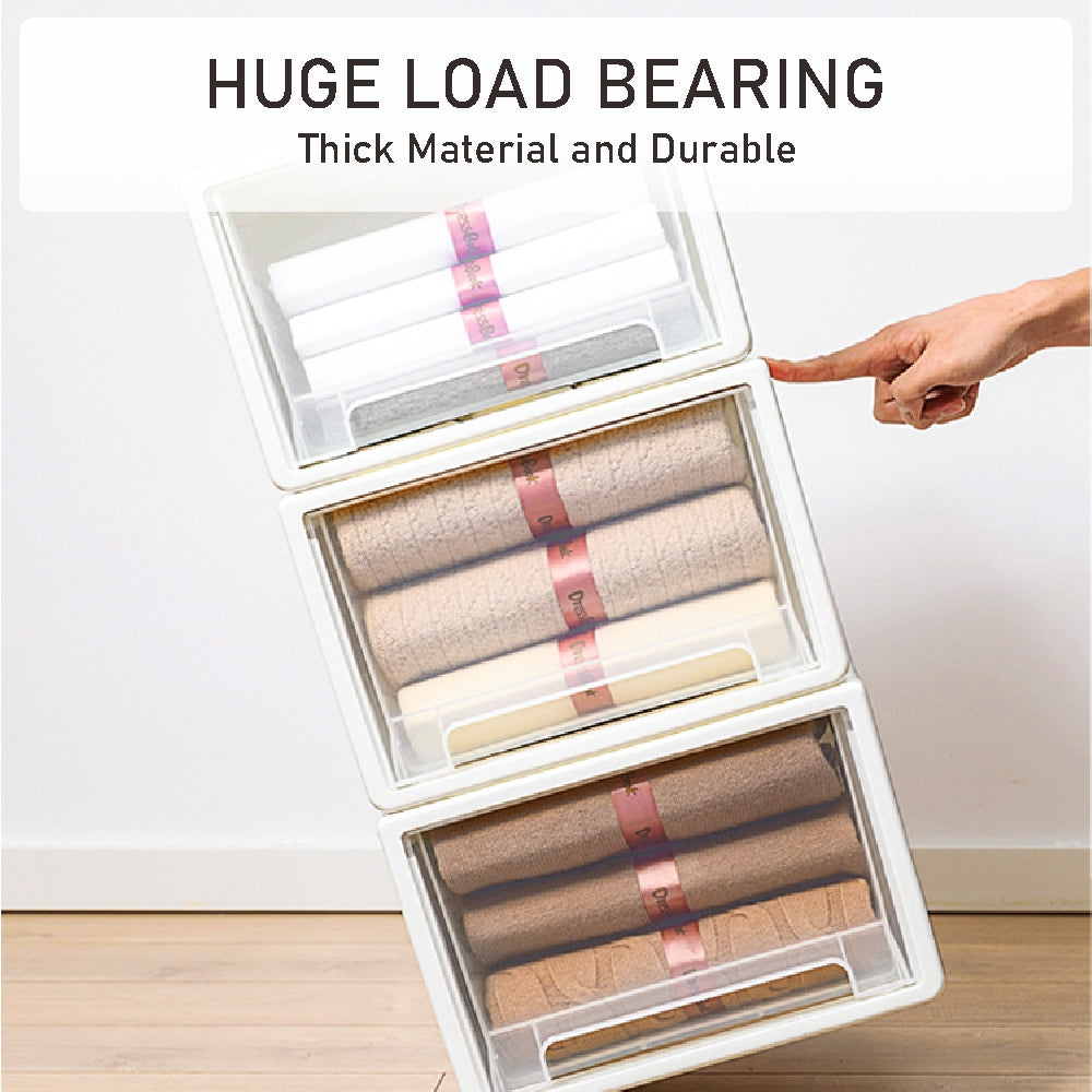 Koala Home Storage Drawers Box Stackable Storage Chest Drawers Box Transparent Plastic Organizer  Container