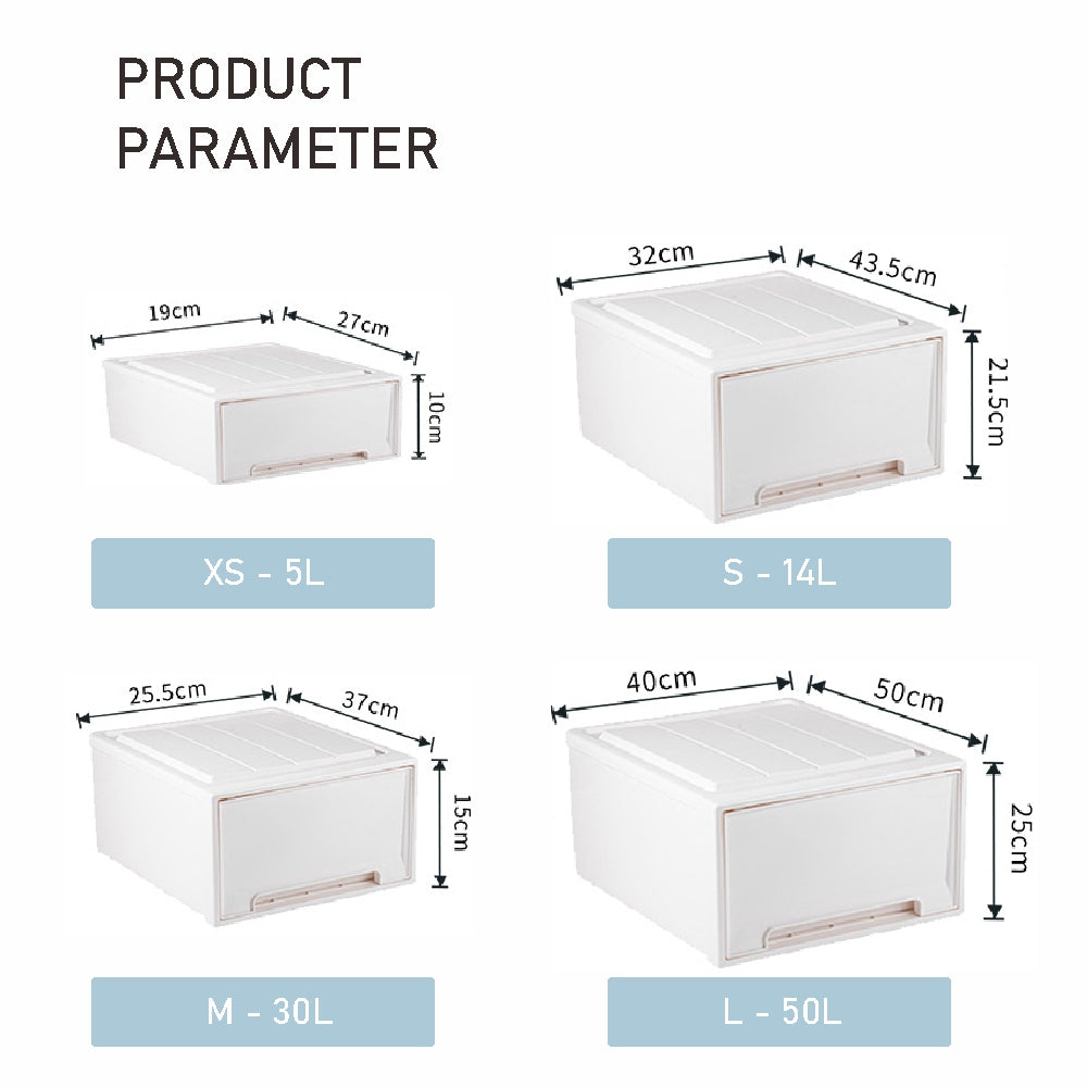 Koala Home Storage Drawers Box Stackable Storage Chest Drawers Box Transparent Plastic Organizer  Container