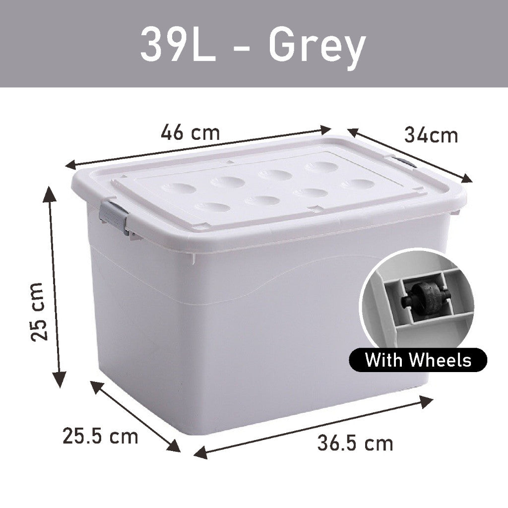 Koala Home Transparent Storage Box Organizer Stackable Container Waterproof with Wheels 15L/40L/55L/80L/105L