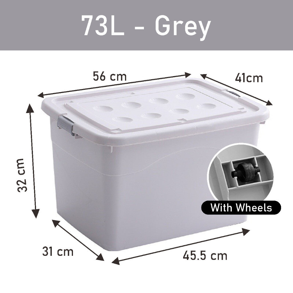 Koala Home Transparent Storage Box Organizer Stackable Container Waterproof with Wheels 15L/40L/55L/80L/105L