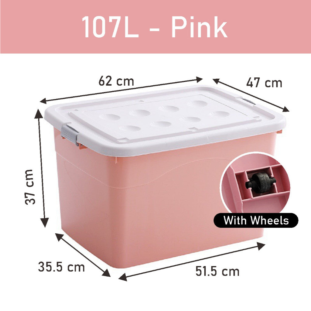 Koala Home Transparent Storage Box Organizer Stackable Container Waterproof with Wheels 15L/40L/55L/80L/105L