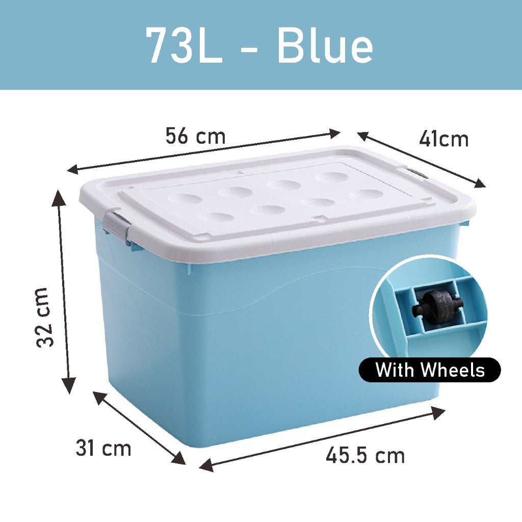 Koala Home Transparent Storage Box Organizer Stackable Container Waterproof with Wheels 15L/40L/55L/80L/105L