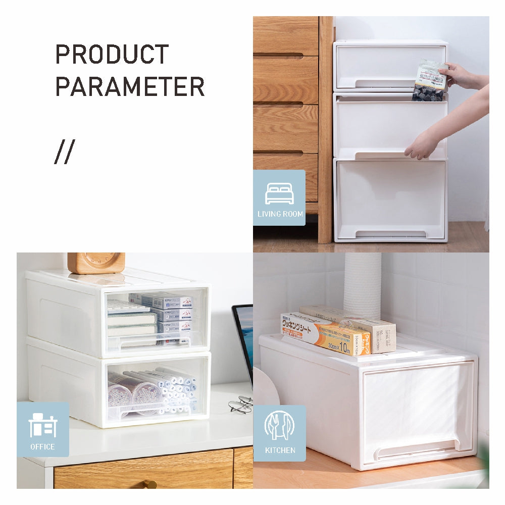 Koala Home Storage Drawers Box Stackable Storage Chest Drawers Box Transparent Plastic Organizer  Container